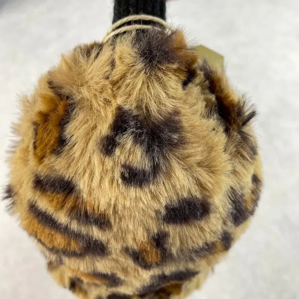 Hat Attack Faux Fur Earmuffs Brown Leopard Print Plush Headband NEW!